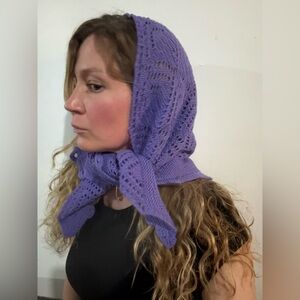 Purple Knit Triangle scarf
